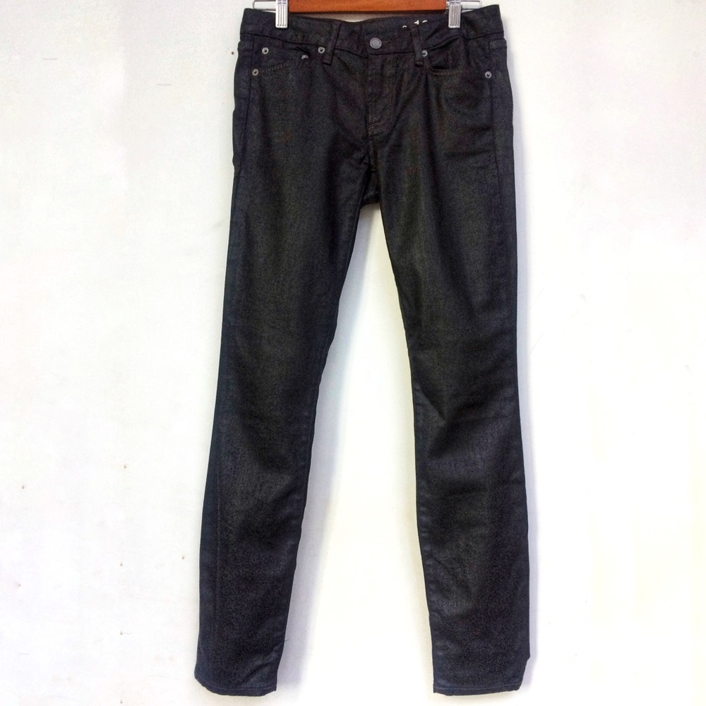 Gap Waxed Black Skinny Jeans, Worn Once.